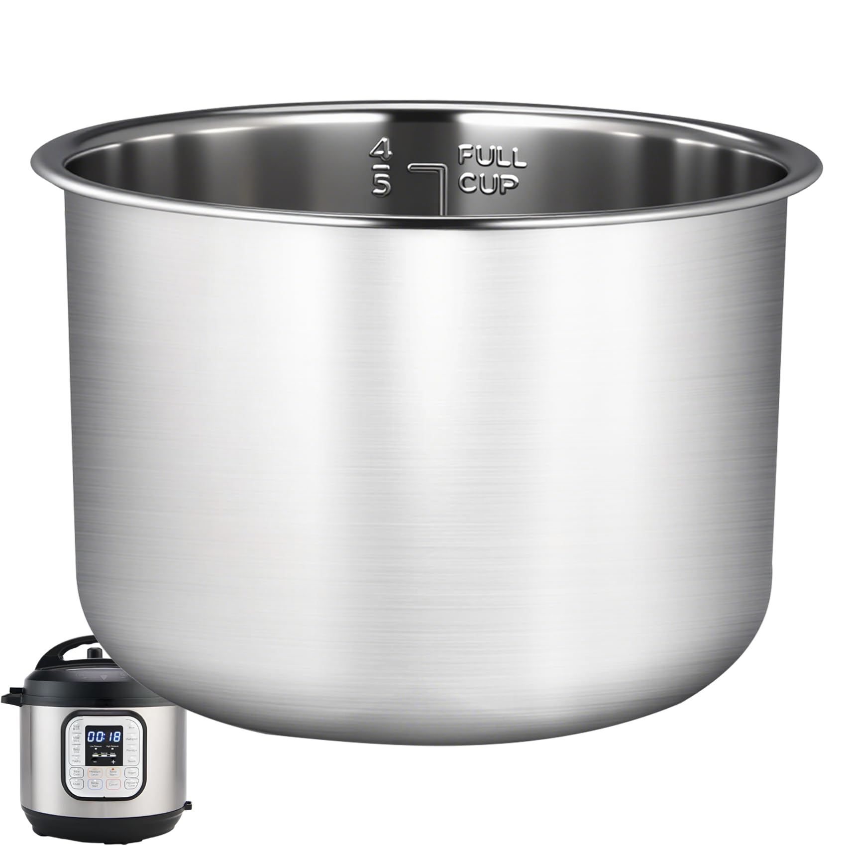 Upgraded Stainless Steel Inner Pot for Instant Pot 6 QT, Replacement Pot for Instant Pot 6 Quart, 304[18/8] stainless steel thickened design, 0 Coating, Non-Toxic (No Teflon). 3 Year Warranty.