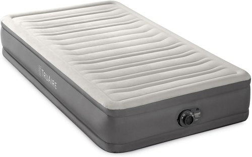 Intex TruAire Luxury Air Mattress - Fiber-Tech Construction | Built-in Electric Pump & Multizone Support
