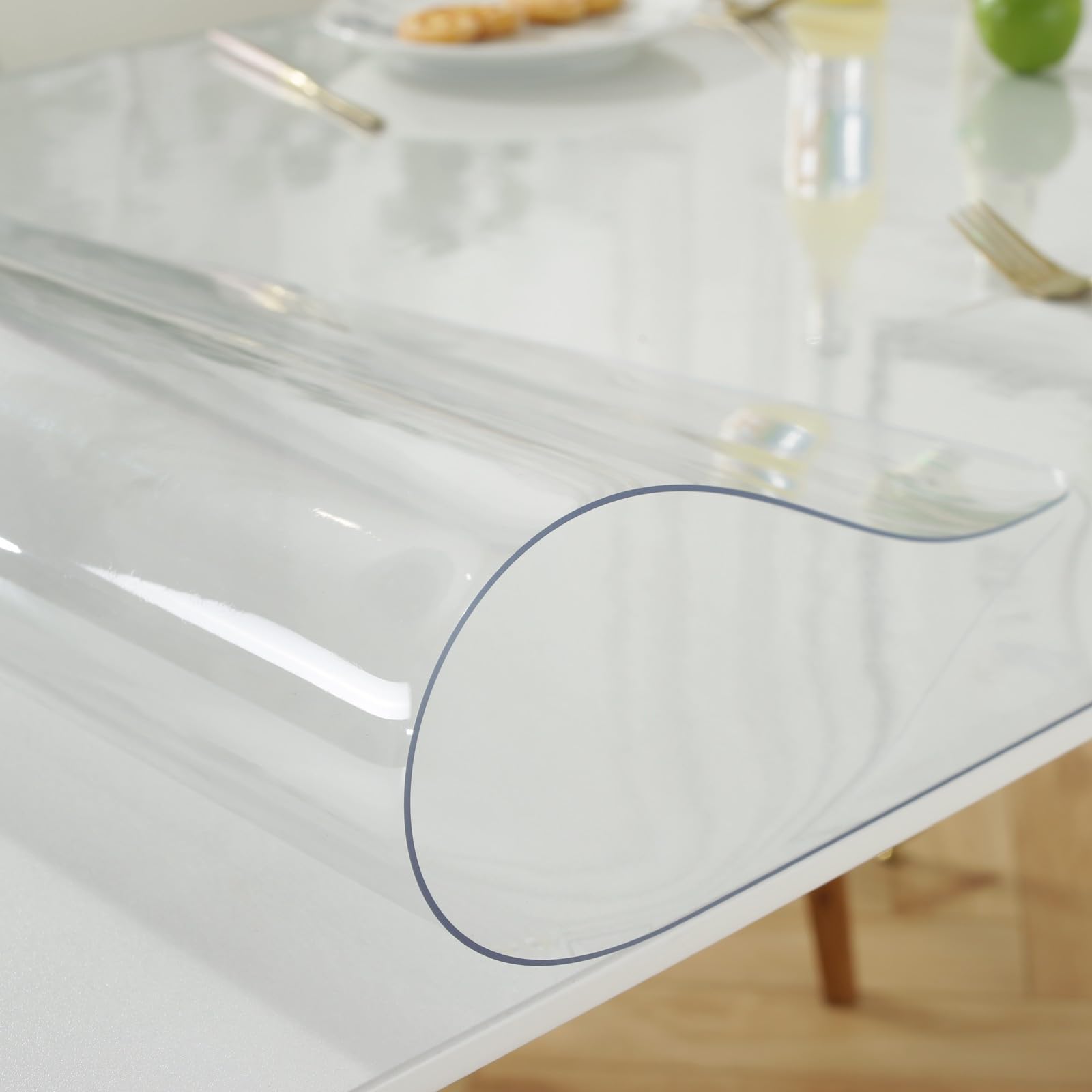 LovePads Clear Table Cover Protector 40 x 60 Inch, 1.5mm Thick Plastic Table Cover, Table Protector for Dining Room Table, Waterproof Vinyl Tablecloth Table Pad Mat for Kitchen, Dresser, Writing Desk