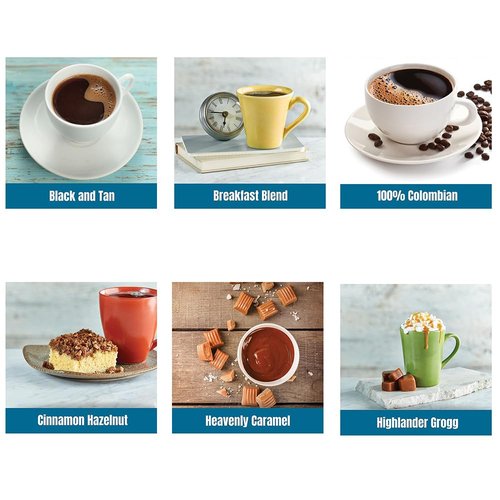 Door County Coffee Gourmet Flavored Decaf Coffee Sampler Pack - 10 Unique Specialty Grade 1 Arabica Bags - 1.5 oz Each