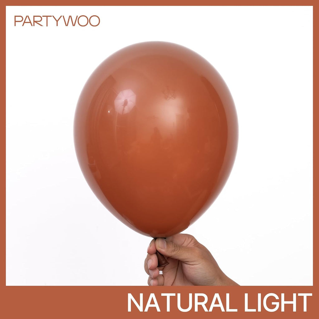 PartyWoo Brown Balloons - 50 Pcs 12 Inch Dark Brown Latex Helium Balloons for Weddings & Parties
