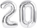 Number 20 Balloon by [Brand Name] - 40 Inch Silver Foil Balloon for Happy 20th Birthday Celebrations