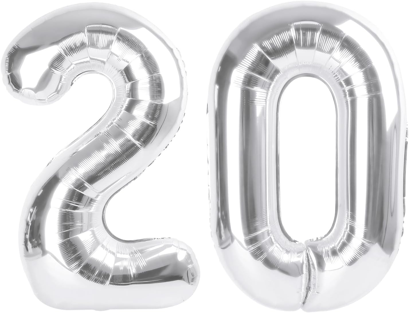 Number 20 Balloon by [Brand Name] - 40 Inch Silver Foil Balloon for Happy 20th Birthday Celebrations
