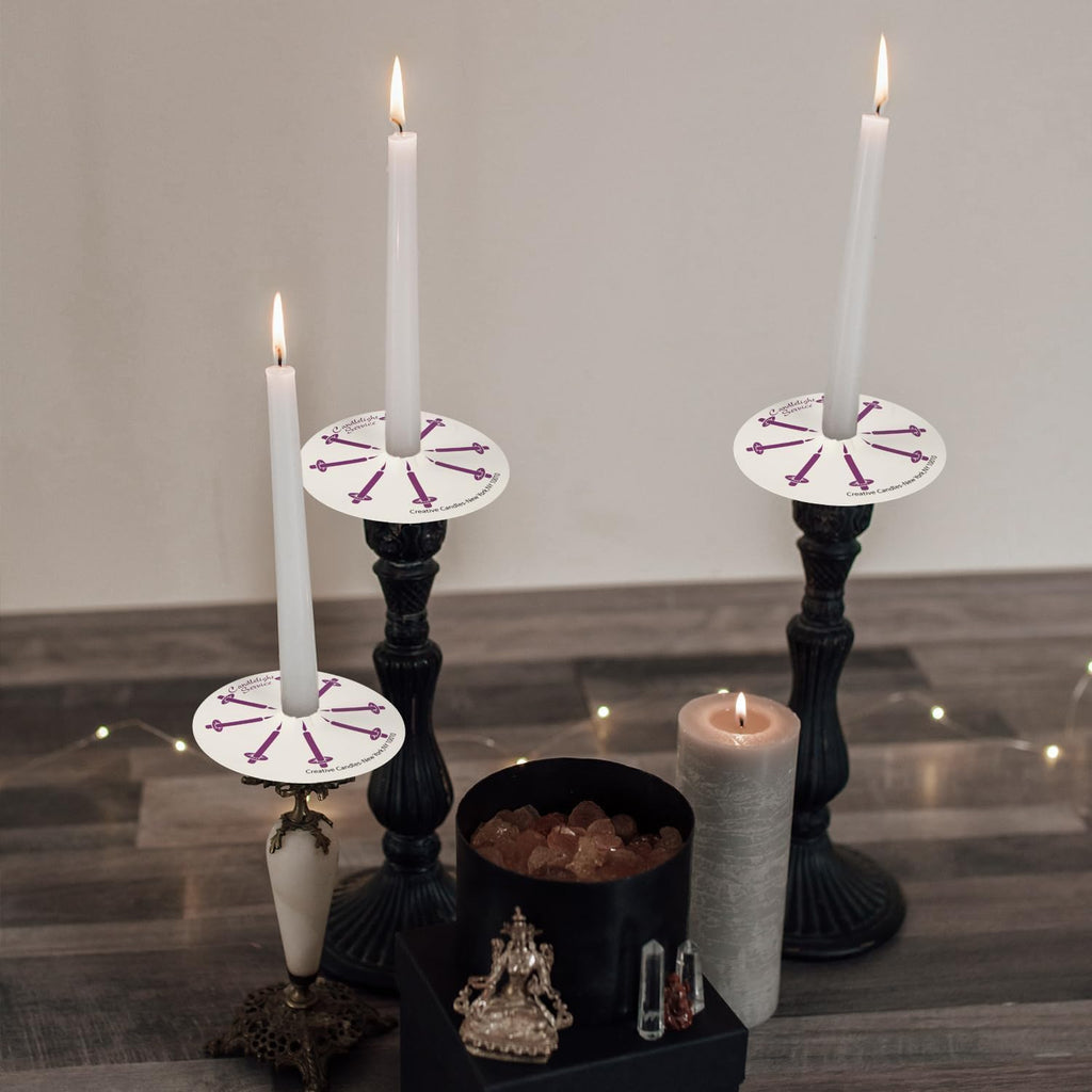 YOROXRG Unscented White Church Candles - 200 Pcs with Drip Protectors for Vigil Services | 5" H x 1/2" D