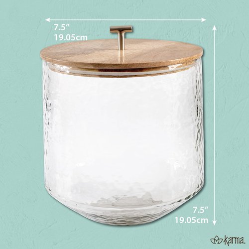 Karma, Glass Ice Bucket Airtight Lid with Tongs - 4.25L Beverage Tub Cocktail Home Bar Accessories, Wine, Beer - Chiller for Parties, Champagne Drink Cooler, Clear