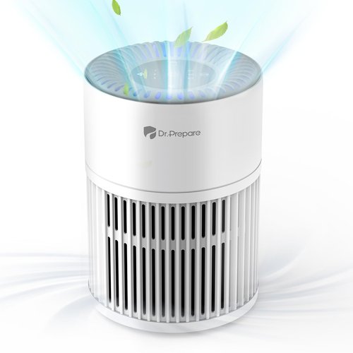 Dr.Prepare Air Purifiers for Bedroom,Quiet Air Purifier with 15 dB Sleep Mode & Night Light,H13 HEPA Washable Filter, 360°Air Inlet, 3 Timer 12W Design, Air Cleaner for Pet Dander,smoke