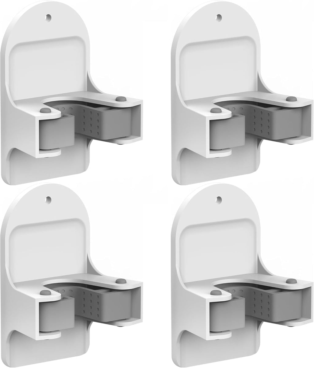 Plastic Broom Holder Wall Mount - 4 Count, Durable White Storage Solution for Organized Spaces