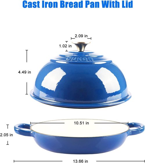 CUKOR 7QT Enameled Cast Iron Dutch Oven - Non-Stick Bread Pot for Baking & Cooking | Versatile for Roasting, Braising, Stewing, Soups