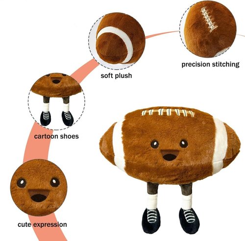 11inch Football Plush Toys,Rugby Stuffed Sports Balls Toy,with feet Creative Soccer Doll,Cute Fun Soft Plush Ball,Plush Stuffed Spherical Soft Toys Sports Throw Pillow Cushion Kids Gift (Rugby)
