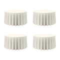 BRILLMAX 4 Pack Ivory Round Tablecloths 120 Inch for 60” Tables - 150 GSM Polyester Fabric, Floor Length Drop, Water, Stain & Wrinkle Resistant Cloth Cover for Wedding Reception Banquet Dining