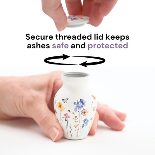Always with Us Cremation Urns for Human Ashes Adult Female | Human Urn for Ashes for Women | Decorative for Cremation, Funeral, Burial, Home | Handcrafted Keepsake - Wildflower