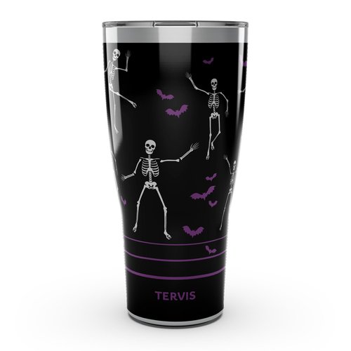 Tervis Traveler Skeleton Dance Made in USA Double Walled Insulated Tumbler Travel Cup Keeps Drinks Cold & Hot, 30oz, Stainless Steel