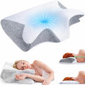 MOYEE Cervical Pillow Sleep Apnea for Side Sleepers, Side Sleep Pillow with Arm Groove, Ergonomic Memory Foam Pillow for Neck Shoulder Comfort, Reduces Arm Pressure, for Side, Back Stomach Sleepers