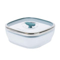 Anyday 5.5-Cup Square Glass Food Storage with Glass Lid | Plastic-Free Meal Prep & Microwave Cookware | Stackable Airtight Storage Container with Vented Lid for Microwave-Safe Reheating