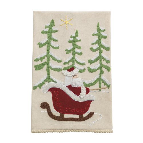 Mud Pie Christmas Santa Sleigh Towel Set