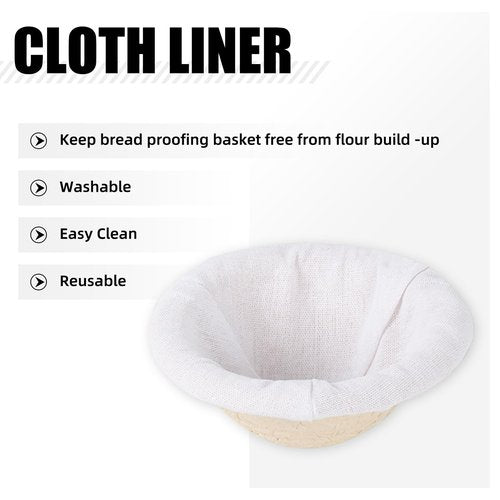 13cm/5inch Mini Sourdough Banneton Round Pulp Bread Proofing Basket Set 12 with Linen Liners Homemade Bread Baking Supplies