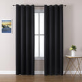 ChrisDowa Blackout Curtains - 90-Inch Thermal Insulated Grommet Panels Set for Living Room | Black, 2 Panels
