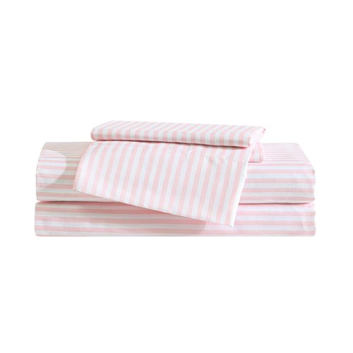 Eddie Bauer Kids - Twin XL Sheets, Stain-Resistant Toddler Bedding with Matching Sham(s), Super Soft, Ideal Girl Room Essentials (Little Stripe Pink, Twin XL)