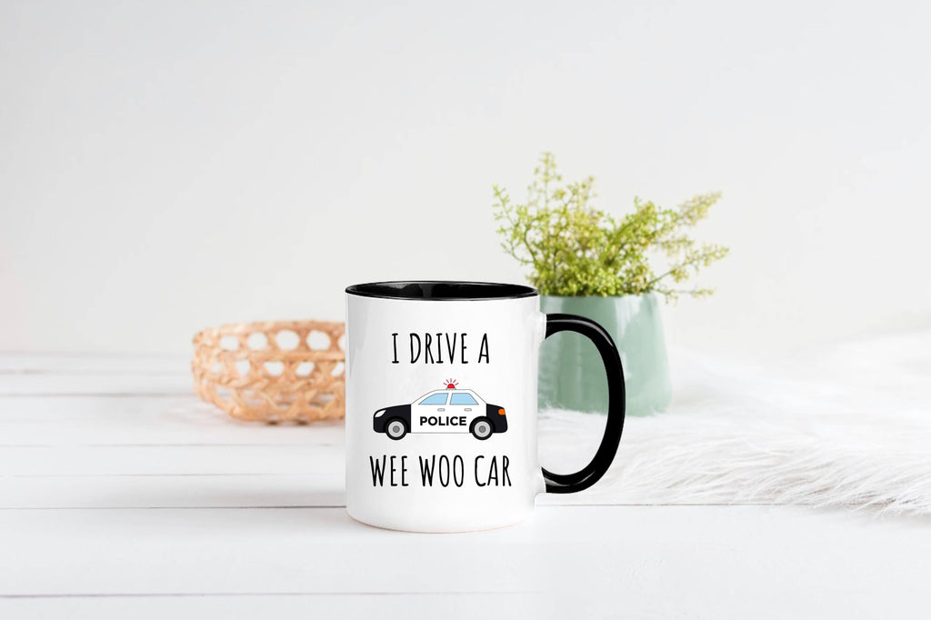 Awnpow Funny Police Officer Mug,Wee Woo Car Mug,Police Graduation Mug,11oz Ceramic Coffee Mug/Tea Cup