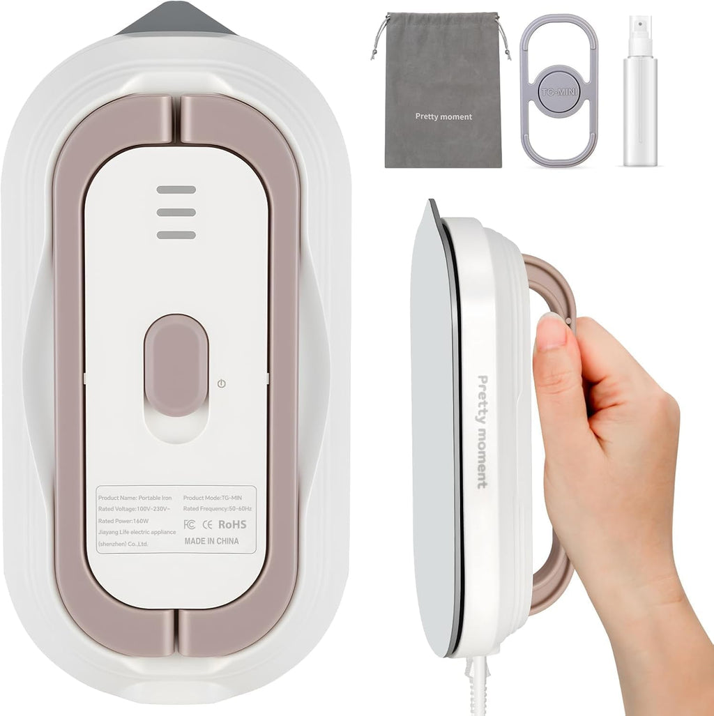 Skiennix Mini Travel Iron - Adaptive Global Voltage 100-230V | Ultra-Lightweight Non-Stick Soleplate for Sewing & Quilting