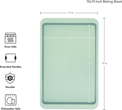 KitchenAid Nonstick Baking Sheet - 10x15in Aluminized Steel in Pistachio Color
