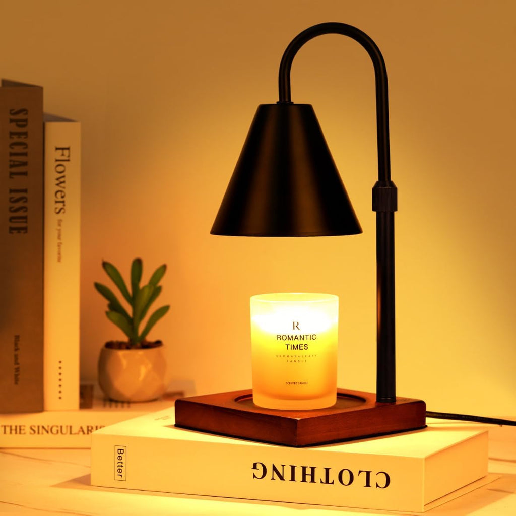 Skiennix Modern Candle Warmer Lamp - Dimmable & Adjustable with Timer | Black Home Decor Gift for All Occasions