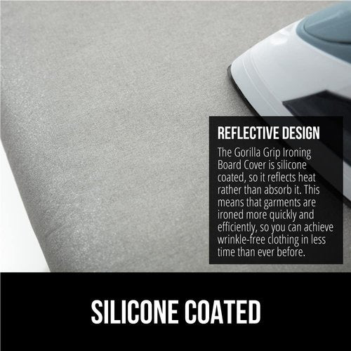 GORILLA GRIP Ironing Board Cover - 15x54 Silver with Rug Gripper | 2x3 Feet Beige Bundle