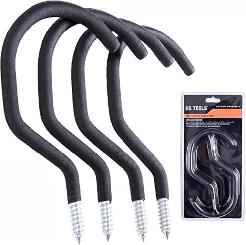 Bike Hooks - Durable Garage Bike Hanger | Pack of 4 Easy Off Wall Mount Hooks