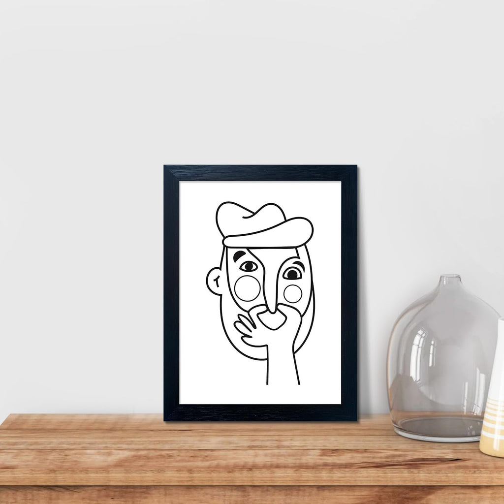 Skiennix Funny Bathroom Wall Art - Modern Minimalist Canvas Print | Hilarious Black & White Decor