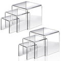 Fixwal 2 Set Acrylic Display Risers Cupcake Stands Clear Dessert Table Display Set, Display Shelf for Funko POP Figures-3"x4"x5"