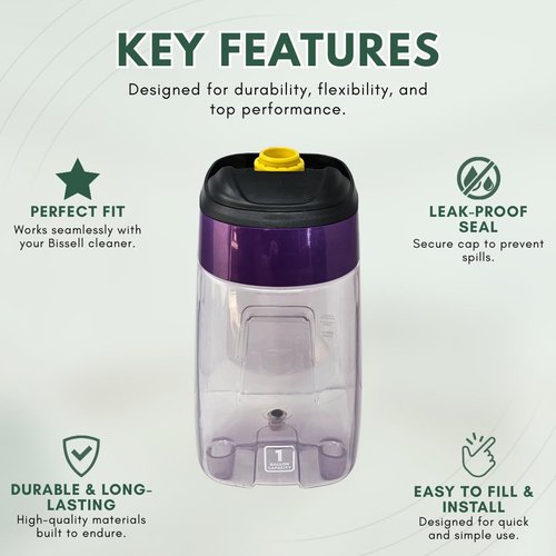 Replacement Clean Solution Tank w/ Cap for Bissell ProHeat 2X Revolution Pet Carpet Cleaners, Fits Models # 3587, 3586, 3588F, 3588, 35799, 3579, 35792, 3578, 35791, 35798, 35797, 3579Q