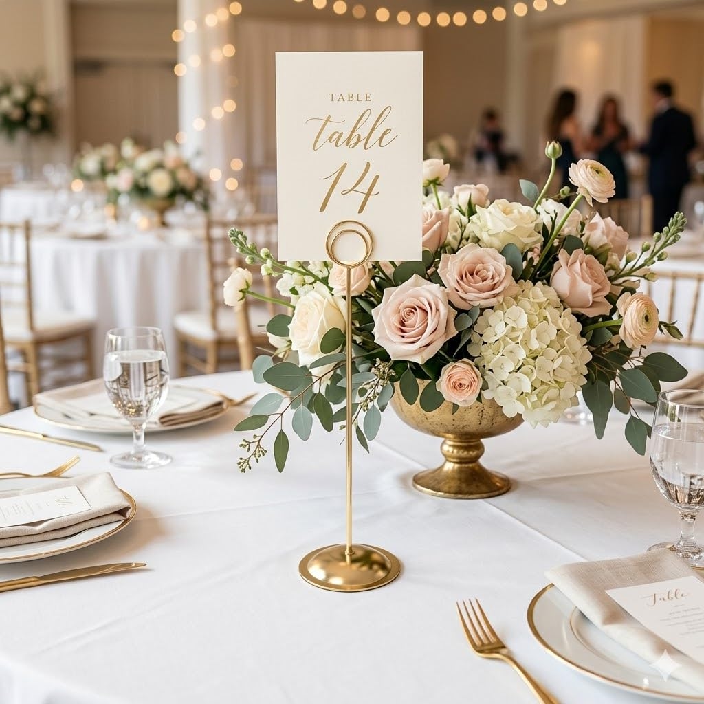 HOHIYA 12 Pack 12" Gold Table Number Holders for Weddings & Events