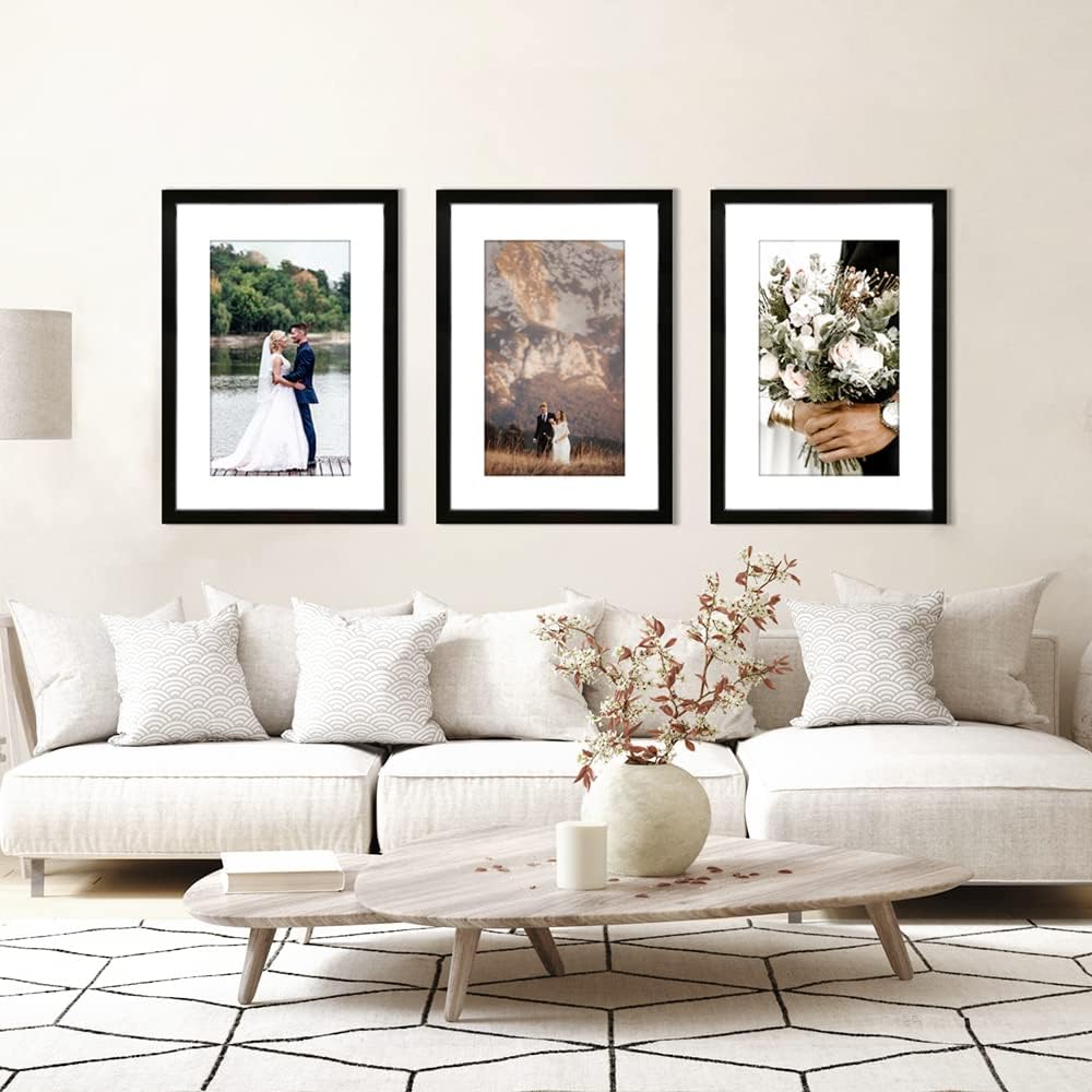 VNVNK 20x28 Black Picture Frame - Ideal for 20x28 Inch Photos Without Mat or 16x24 Inch With Mat | Home Wall Decor
