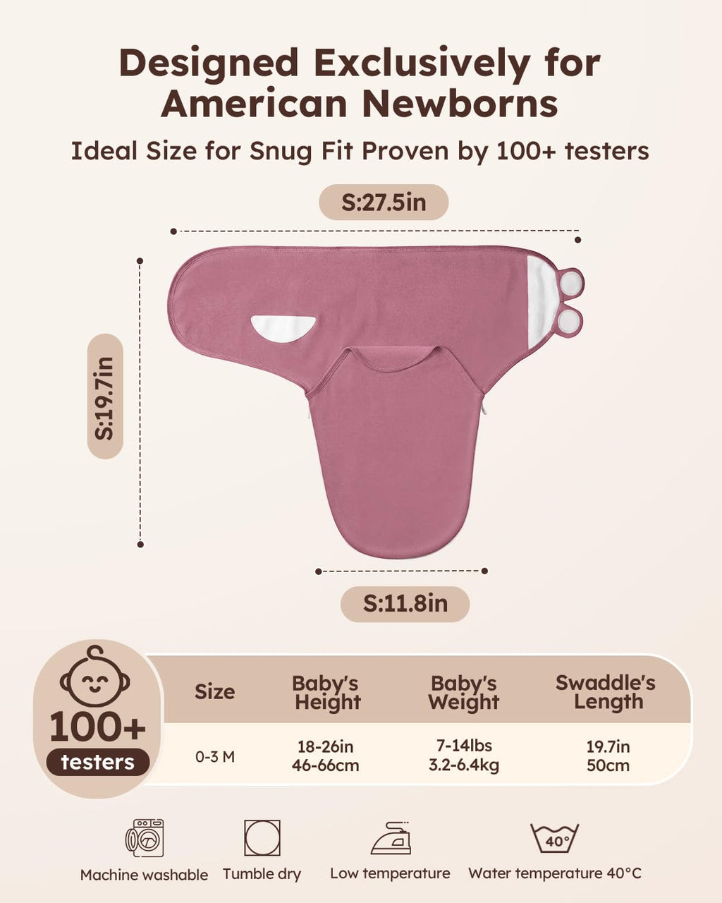 Yoofoss Baby Swaddle Sack - 100% Organic Cotton, Adjustable Design with 2 Zippers | Soft & Breathable for Newborns 0-3 Months