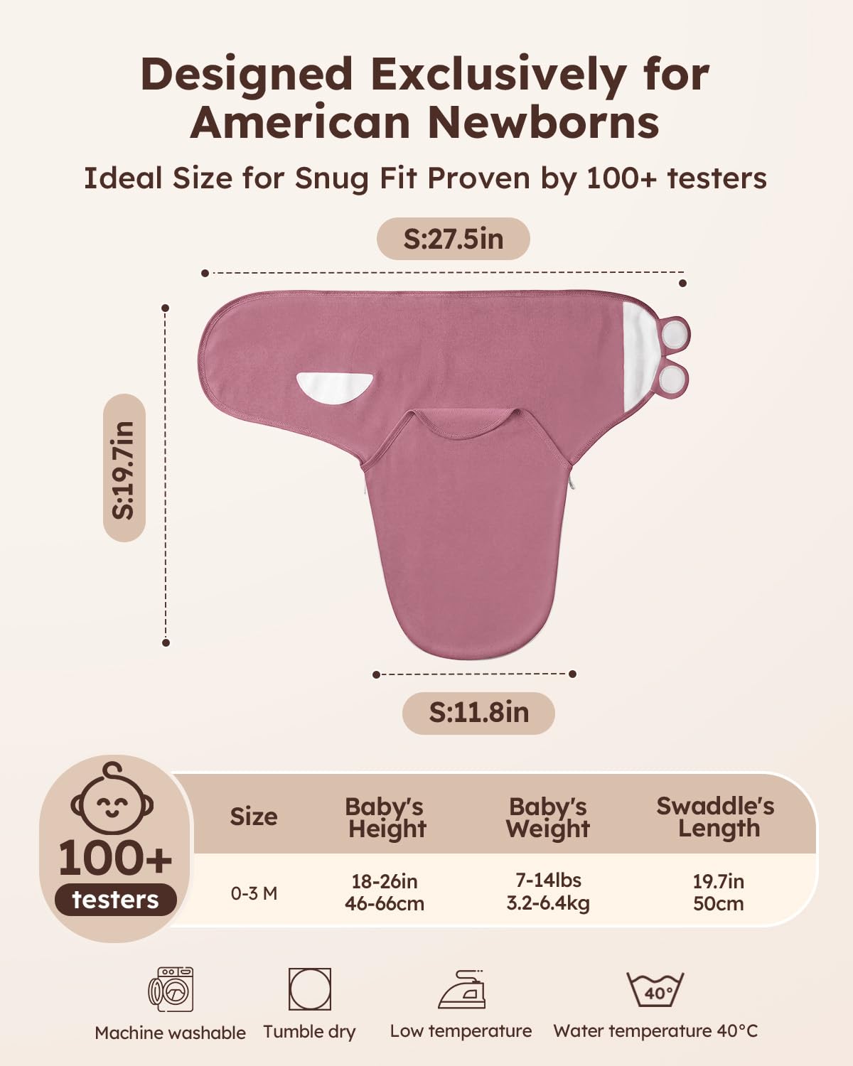 Yoofoss Baby Swaddle Sack - 100% Organic Cotton, Adjustable Design with 2 Zippers | Soft & Breathable for Newborns 0-3 Months