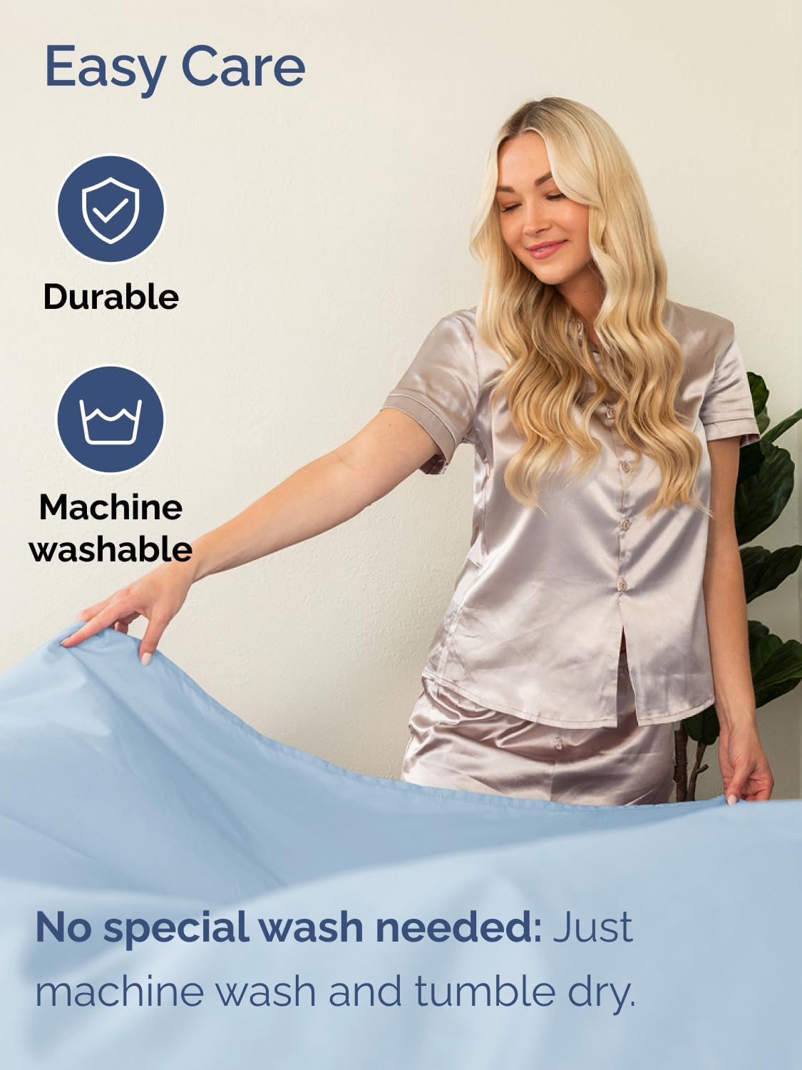 Skiennix Extra Deep Queen Sheet Set - 6-Piece Breathable Cooling Bedding - Soft, Wrinkle-Free Sky Blue