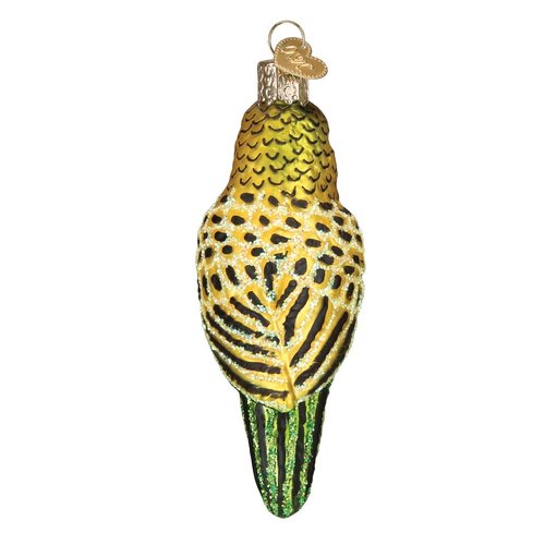Old World Christmas Miniature Parakeet Glass Blown Ornament for Christmas Tree, Handcrafted Holiday Decoration, Parrot Collection