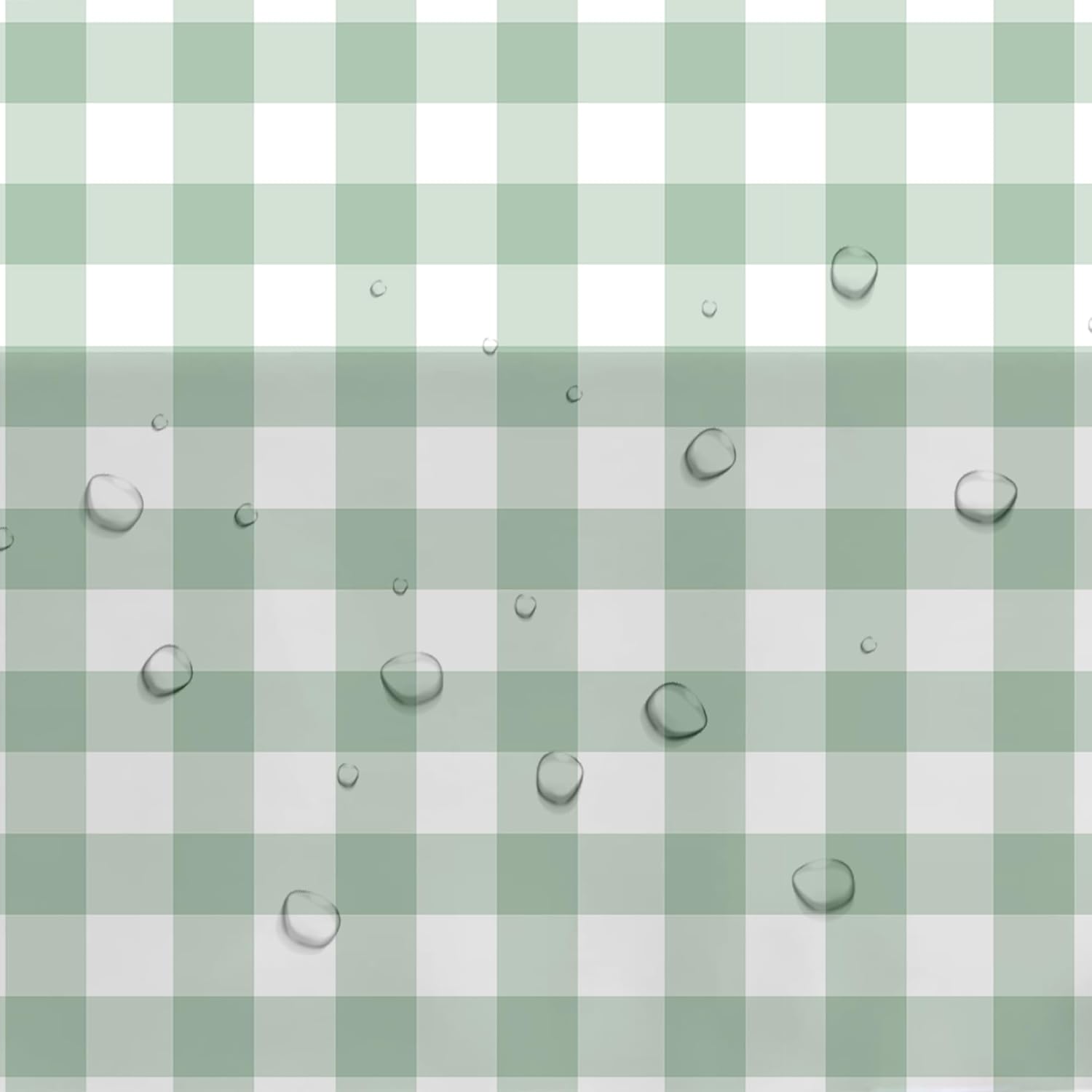 Sage Green Gingham Tablecloths - 3 Pack Disposable Plaid Party Supplies | 55in x 86in for Events