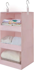 Granny Says 3-Shelf Hanging Closet Organizer - Collapsible Nursery Shelves in Pink | 29.5" H X 12" W X 12" D