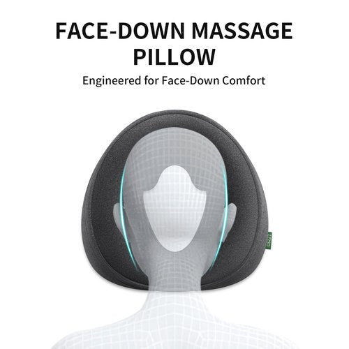 OSZZT Prone Massage Pillow for Facial Support，Prone Pillow for Eye Surgery，Detachable Cover，Facial Ventilation Hole Design (Dark Grey)
