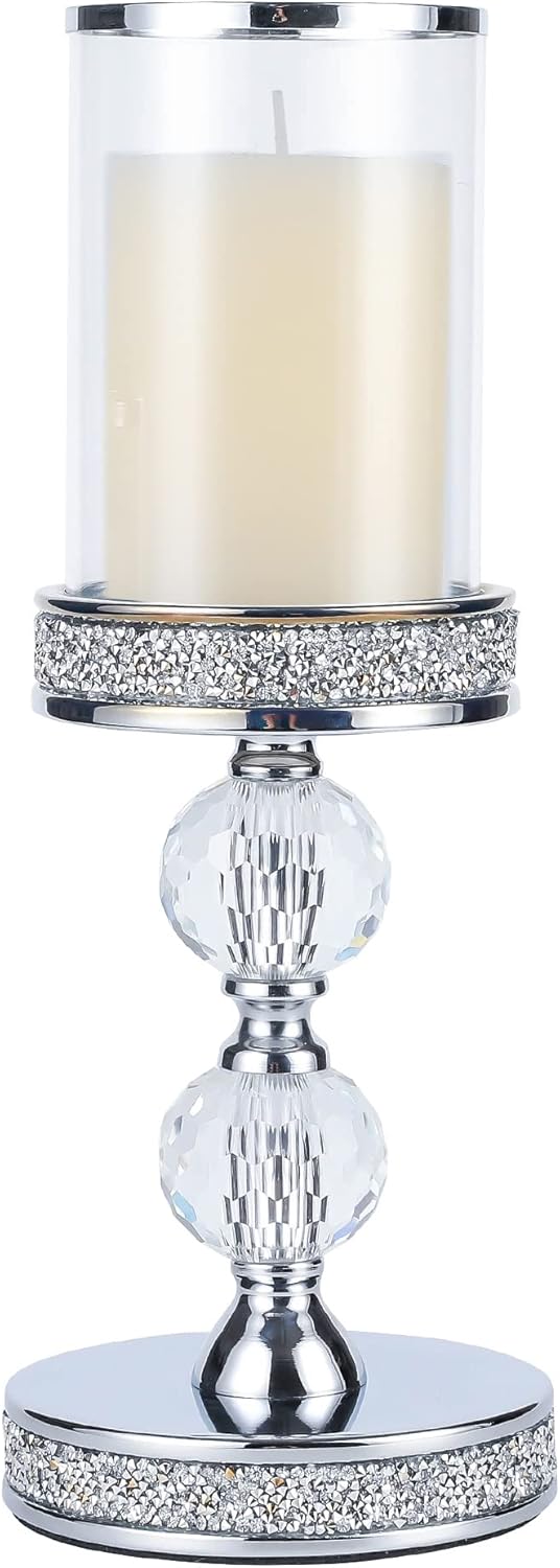 Regine Switzerland Crystal Candle Holders - Elegant Pillar Design for Weddings & Home Decor | Centerpieces