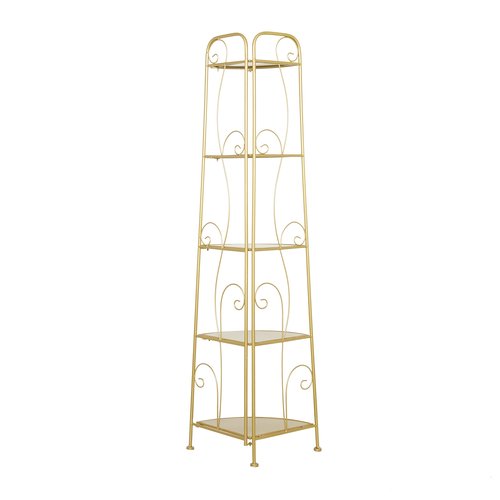 Deco 79 Bakers Rack, 17" L x 11" W x 65" H, Gold