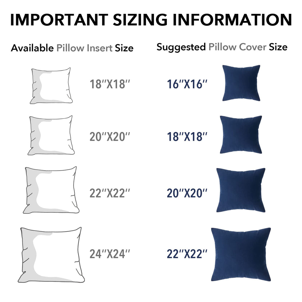 Oubonun 18 x 18 Throw Pillow Inserts, Firm and Fluffy Decorative Square Pillows for Couch Bed Sofa with Soft Cotton Cover White Cushion with Down Alternative Pack of 4