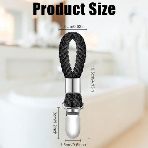 SXoonKing 6Pcs Kitchen Towel Clips, Metal Clips for Hanging with Braided Cotton Loop, Kitchen Hand Towel Holder Hook for Home Bathroom Cupboards Cloth Hanger Holder