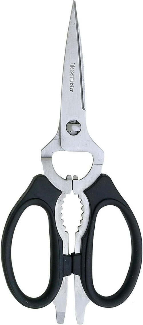 Messermeister 8-Inch Take-Apart Kitchen Scissors - Versatile Tool with Screwdriver, Nut Cracker & More