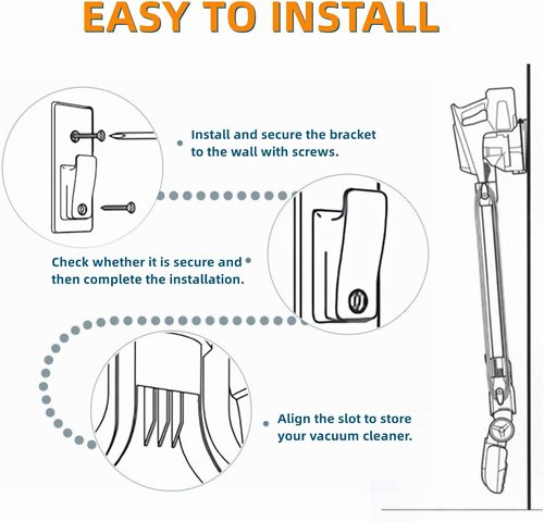 JEDELEOS Wall Mount Holder for Shark Rocket Vacuums | Compatible with HV300-HV380 Models