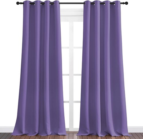 NICETOWN Lilac Purple Blackout Curtains - 120" Long, 55" Wide | Sound Reducing & Energy Efficient Panels (2 Pieces)