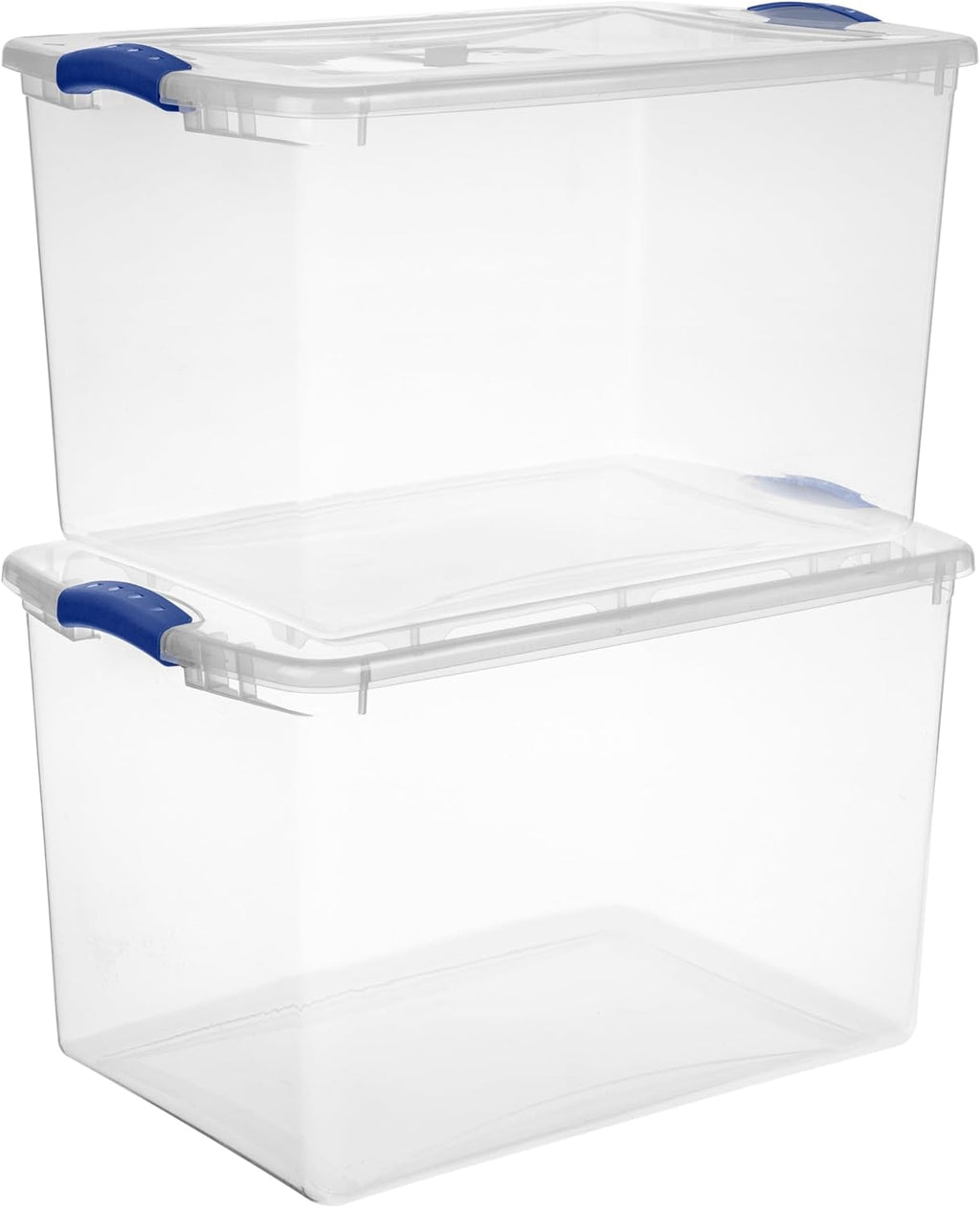 66 Quart Clear Plastic Storage Bins by [Brand Name] - Large Stackable Containers with Secure Latches for Home & Office
