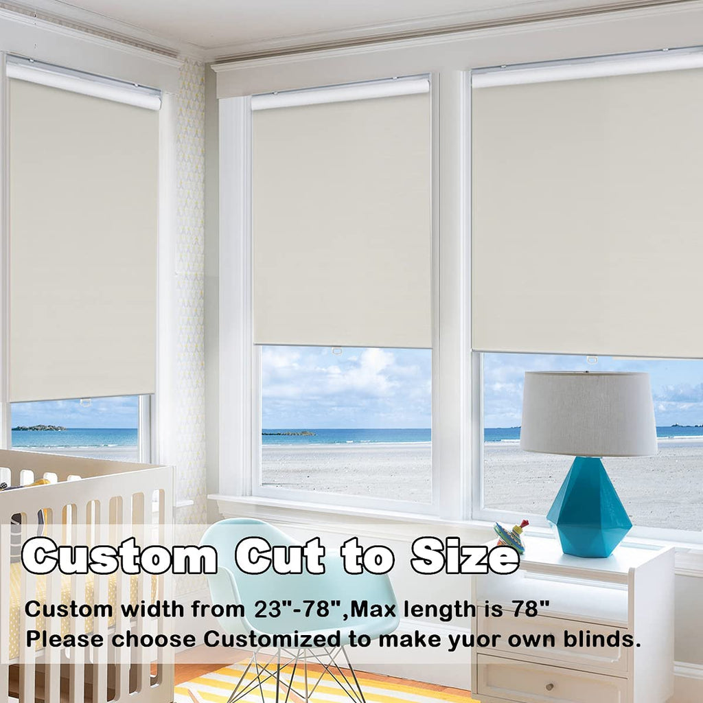 Persilux Sheer Shades Cordless Window Blinds 100% Blackout Roller Shades UV Protection Window Shades for Windows, Home and Office, Bedroom and Living Room (30" W x 72" H, White)