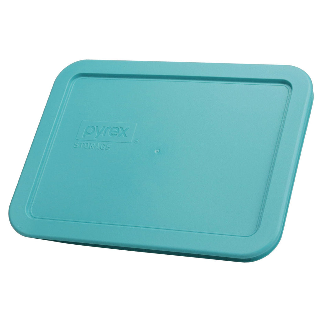 Pyrex (2) 7200-PC 2-Cup, (1) 7201-PC 4-Cup, (2) 7210-PC 3-Cup and (1) 7402-PC 6/7-Cup Turquoise Lids - Made in USA